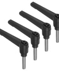 Dead Nuts Secure 4 Pack M6 Clamping Levers With Stainless Threaded Studs And Quick Release Toggle Knobs That Snap Into Place For Workshops Tools And Cabinetry Builds Black
