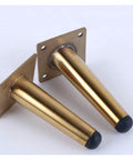 Golden metal furniture legs, close-up view, not Adjustable Aluminum Furniture Legs In Sleek Black, 9.8 Inch Steel Feet For Sofa, Cabinet.