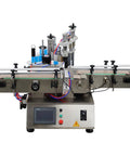 Slick Automatic Desktop Labeler With Heavy Duty Chain Conveyor Fast Track Setup For Round Square Bottles High Throughput Packaging System No Sweat Loading Smooth Labeling For Liquids Lotions And Merchandise 110V with touch screen interface.