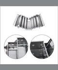 Top view of No Fuss Folding Stainless Steel Gear Case With Easy Grip Carry Handle showing four-tier trays for storage.