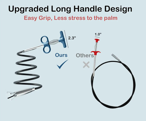 Extra Long 120 Inch Sewer Cleaning Hook Grabber For Clogs In Kitchen Sink Bathroom Toilet And Shower Upgraded Stainless Steel Drain Snake Hair Catcher Slim Flexible Design For Easy Drain Cleanup