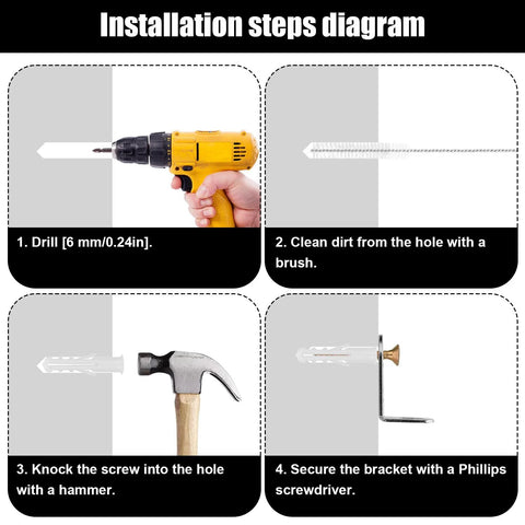 Installation steps for Anti Tip Furniture Anchors Set 24 Pieces Stainless Steel Wall Anchors For Baby Proofing And Home Safety