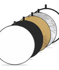 5 In 1 Light Reflector Kit 32 Inch Portable Collapsible For Studio And Outdoor Photography with Gold Silver White Black Covers