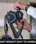 Person using Drum Sander Tool For Woodworking And Surface Conditioning, Dust Free Paint Stripping, Buffing, And Finish Prep With Vac Attachment