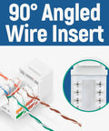 90 Degree Angled Cat6 Keystone Punchdown Tool Set with wire insert and RJ45 keystone jacks, close-up of angled design.