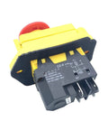 Robust DZ-6E Emergency Stop Switch With Five Pins 250V 15A Pushbutton Toggle for industrial machinery and safety.