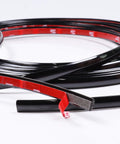 SBWLKJ automotive trim molding coil, glossy black 1/2 in (12mm), 25 ft, self-adhesive with red protective backing