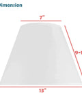Dimensions of White Empire Lamp Shade With Brass Spider Fitter For Harp Attachment, 7 In Top, 13 In Bottom, 9.5 In Slant Height