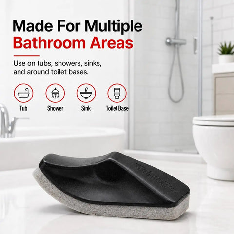 Beard Hair Catcher Sponge For No Mess Sinks And Bathroom Cleanup displayed in a bathroom on a countertop