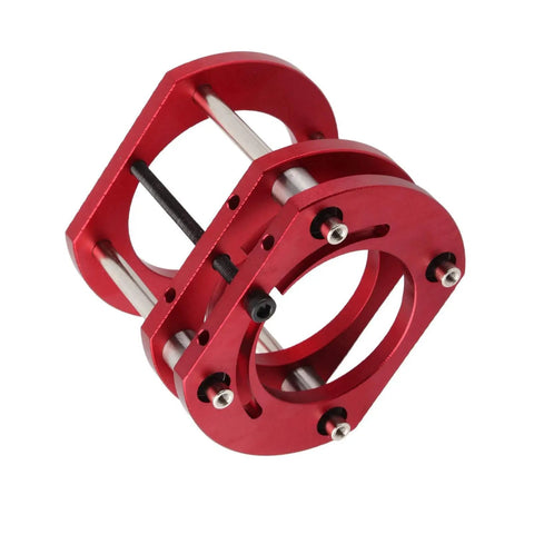 DIY Router Lift Base With 4 Jaw Clamping System And Crank Handle, Easy Install For Small Trimming Machines, Turn Your Router Into A Pro Grade Lift Table Compatible With 64 To 66mm Motors, red aluminum alloy body