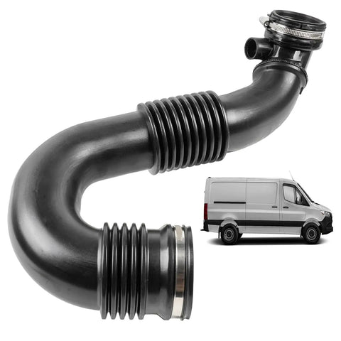 Quality Air Inlet Hose Assembly Replacement For Repair Shops DIY Car Owners Ribbed Curved Body Side Port Engine Bay Service Upgrades Easy Install Single Hose Package Built Tough Rock Solid Save Labor Fix It Yourself Today, black ABS and metal van hose