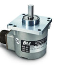 Built Tough Rotary Incremental Encoder 2500 PPR, 2.5 Inch Square Flange, rugged metal housing with visible label