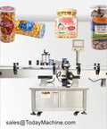 Top Tier Pro Automatic Round Bottle Labeling Machine Hella Accurate High Speed Sticker Applicator Quick Install Heavy Duty Packaging Gear For Small Business Stores with jars and snacks.