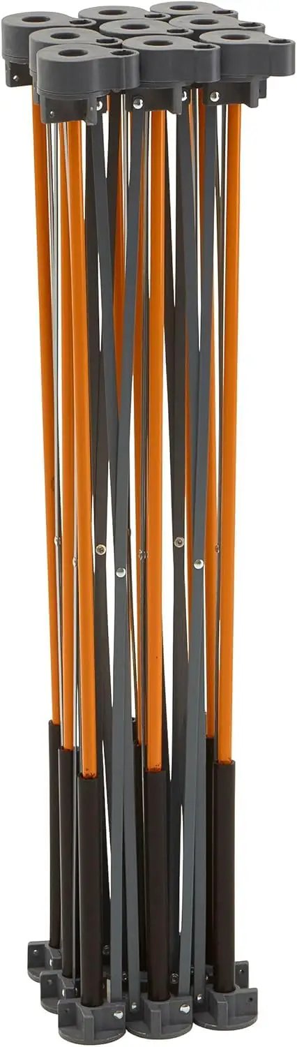 Folded Centipede 30 Inch Folding Work Table Set No Assembly With 9 Struts Collapsible Frame 3500 Lb Capacity orange and black