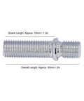 Hot Wheels Wheel Conversion Stud Kit With 20 Extended 50mm Studs For European Rides M12X1.25 To M12X1.5 Heat Treated Steel Zinc Plated Upgrade Your Bolt Set Now, 50mm steel stud shown with 33mm shank length