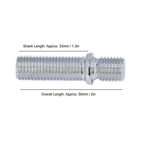 Hot Wheels Wheel Conversion Stud Kit With 20 Extended 50mm Studs For European Rides M12X1.25 To M12X1.5 Heat Treated Steel Zinc Plated Upgrade Your Bolt Set Now, 50mm steel stud shown with 33mm shank length