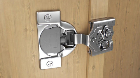 Soft Closing 3/8 Inch Overlay Face Frame Cabinet Hinges, 105 Degree, 6-Way 3-Cam Adjustable Concealed Kitchen Door Hinges installed