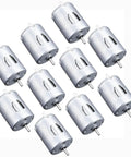 280 DC Mini Motors Kit 10 Pack 3V to 12V Round Shaft Micro Electric Motors in silver for DIY RC projects