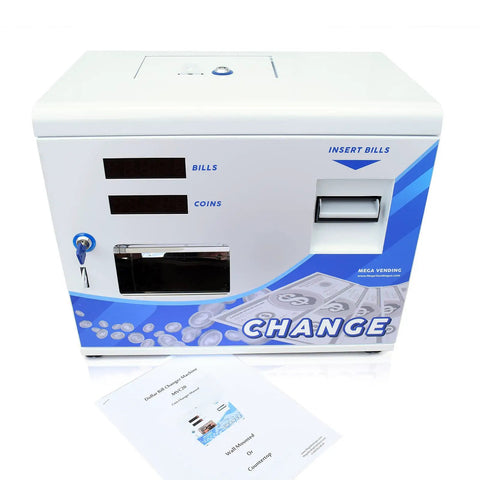 Dollar Bill Changer Machine For Vending Arcades Slots And Laundry, Adjustable Coin Or Token Dispenser shown from the front