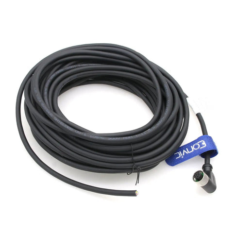 Right Angle M12 8 Pin A Code Female Industrial Sensor Connector With Shielded Waterproof Aviation Cable 10m Coiled Display