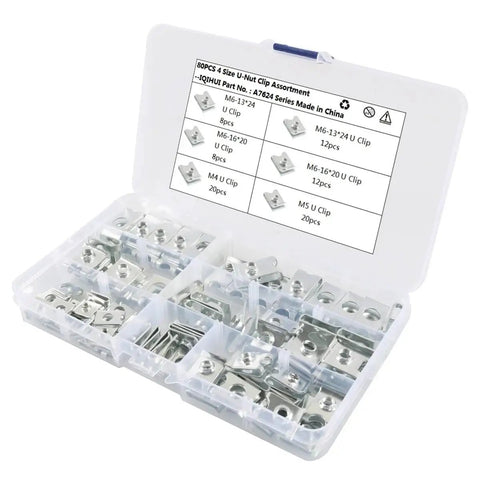 Knockout Deal 80 Pcs Automotive Screws Plastic Push Rivets Fender Bumper Panel Clips Self Locking Retainer Fasteners For Your Whip And Truck Assorted Sizes 4 5 6 Mm Durable Trim Hooks Nailed It Every Time in a clear plastic storage case.
