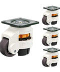 Built Like A Tank 4Pcs Heavy Duty Leveling Casters featuring retractable NBR rubber pads and swivel wheels for workshop tables.