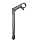 Gooseneck Bike Stem 25.4mm Handlebar Clamp 22.2mm Fork Tube 80mm Extension 220mm Length 30 Degree Rise Silver