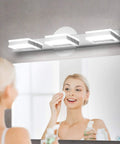 Led Bathroom Vanity Light Three Lights Chrome Wall Lamp IP44 20 Inch 12W Over Mirror Fixture Indoor Modern Cool White 6000K 1000LM Ultra Bright