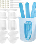 Silicone Resin Measuring Cup Tool Kit With 250 Ml And 100 Ml Cups, Popsicle Sticks, Pipettes, Finger Cots And Transfer Pipettes