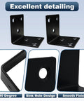 No Fuss Heavy Duty 25 Pack 1.5 Inch L Brackets Featuring 2mm Thick Black Stainless Steel Right Angle Corner Supports with smooth finish.