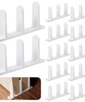 12 Pack Sliding Closet Door Floor Guides, Universal ABS Bottom Guides For 1-3/8 Inch Thick Doors, White Cabinet Hardware With Screws