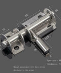 Stainless Steel Sliding Bolts Hasp Hardware Safety Gate Bathroom Door Lock with dimensions and details shown.