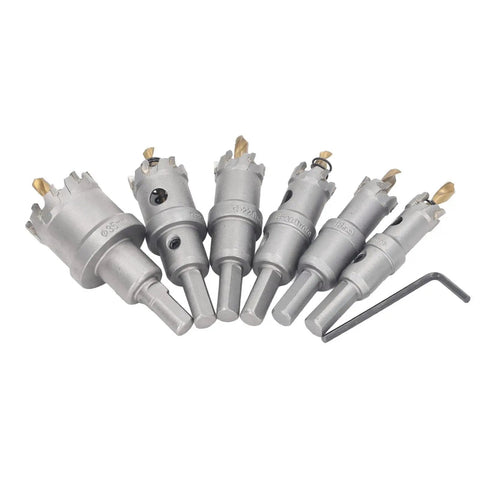 Premium 6 Piece Hole Saw Kit With Carbide Tipped Blades For Metal Wood Fiberglass, Super Clean Cutting In Hard Materials Without Wandering Or Binding Plus Storage Box 16-35mm set