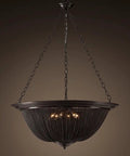 Heavy Duty Black Ceiling Pendant Light With Tassel Aluminum Chain Adjustable Hanging Chandelier For Vintage Cafe And Tea House slick finish with chain.
