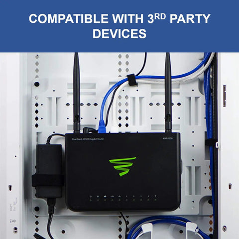 Universal 10 Inch Mounting Plate For Structured Media Enclosures With Velcro Roll securing router