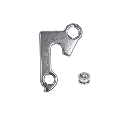 Derailleur Hanger 2 Replacement For ATIDH0021 Dropout, silver aluminum alloy tail hook with mounting screw.