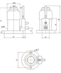 Technical drawing of Straight Up Rock Solid Tool Height Gauge Six Wire Z Axis Sensor Normally Open Switch Automatic Measuring Device for CNC Router.