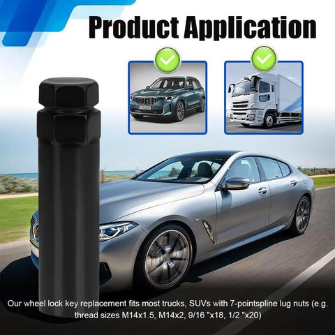 7 Spline Lug Nut Socket Wheel Lock Key Replacement for Aftermarket Lug Nuts with car and truck applications
