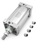 Pneumatic Air Cylinder SC 125 x 200 Double Acting With Single Rod 4.92 Inch Bore And 7.87 Inch Stroke M27x2 Threaded Rod PT 1/2 Port