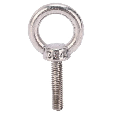 10 Pack M6x25 Eye Bolts Made From 304 Stainless Steel Beefy Heavy Duty Lifting Rings For Swing Sets Tie Downs Outdoor Gear Rustproof Silver Fasteners For Secure Hanging And Hoisting, close-up