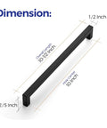 Dimensions of matte black cabinet handle from 18 Pack 10 Inch Square Cabinet Handles Matte Black Pulls For Kitchen Cabinets And Drawers