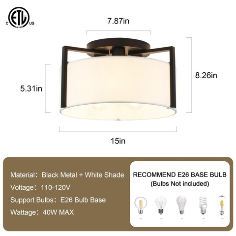 Diagram of Six Light Chandelier Modern Industrial Ceiling Pendant For Dining Room with dimensions and bulb info