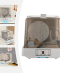 Compact Countertop Dishwasher With See Through Lid And Smart Wash Settings Ideal For Tight Apartments Dorm Life Rv Road Trips And Small Homes showing control panel and dish rack.