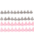 Pink 7X10MM Cone Punk Screw Back Spikes And Premium Heavy Metal Studs To Upgrade Badass Fashion Apparel Embellishments Gonna Slay Leather Crafts And Dope Diy Projects Today, 20 pieces, includes metal screws.