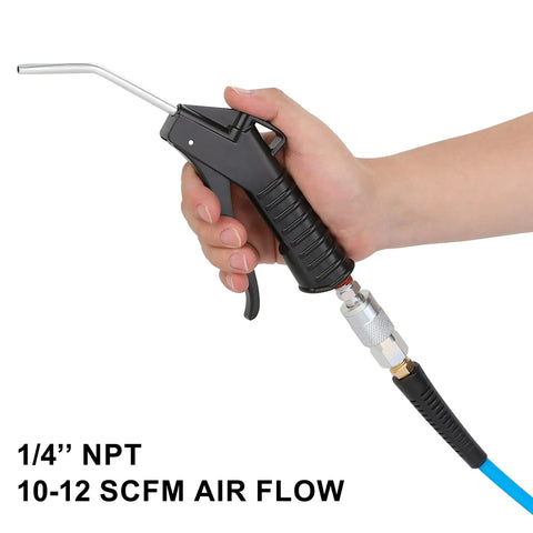 Solid As Nails 1/4 Inch By 25 Foot Polyurethane Coil Air Hose With Instant Spring Back Rewind And Heavy Duty Fittings for easy use.