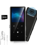 64GB Bluetooth MP3 Player With Built In HD Speaker, FM Radio, Voice Recorder, HiFi Sound, E Book Reader, Earphones Included