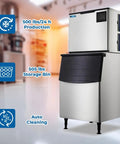 Heavy Duty Commercial Ice Maker Cranks Out Five Hundred Pounds Of Full Cubes Daily With A Rock Solid Stainless Build.