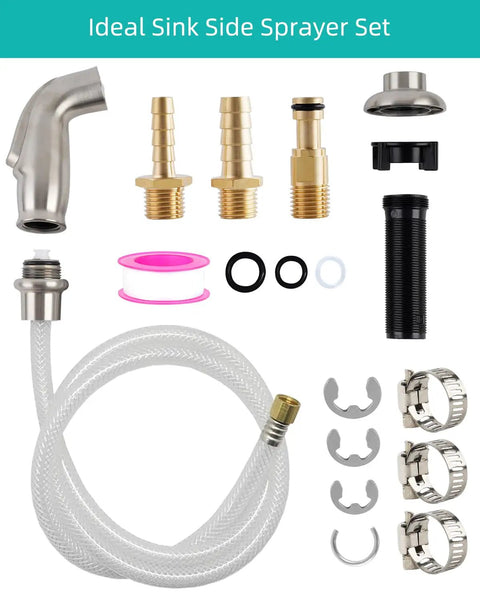 All In One Kitchen Sink Spray Attachment Kit With Hose And Holder Side Sprayer Compatible With Moen And Delta Faucets Replacement Sprayer