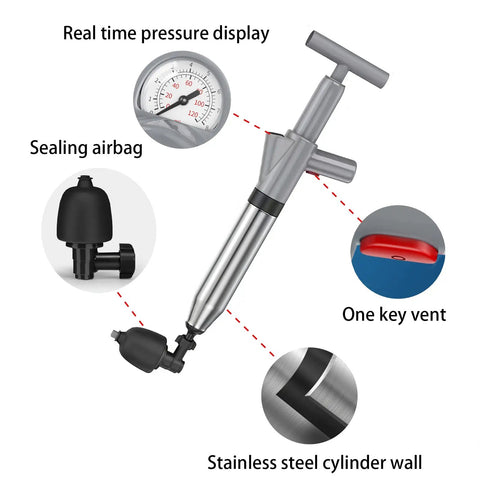 Beast Mode Heavy Duty Toilet Plunger And Drain Snake Set For Bathroom Clog Removal showing real-time pressure display and components.