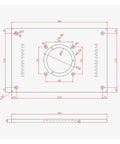 Universal Aluminum Router Table Insert Plate 200X300Mm 8Mm Thick With Protective Cover technical drawing with dimensions.